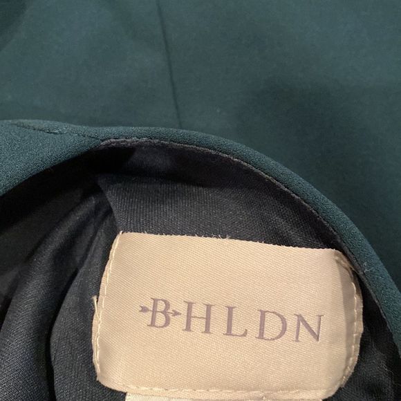 BHLDN sz 10 Seraphina Crepe Maxi gown in forest high neck open back detail - Picture 11 of 14